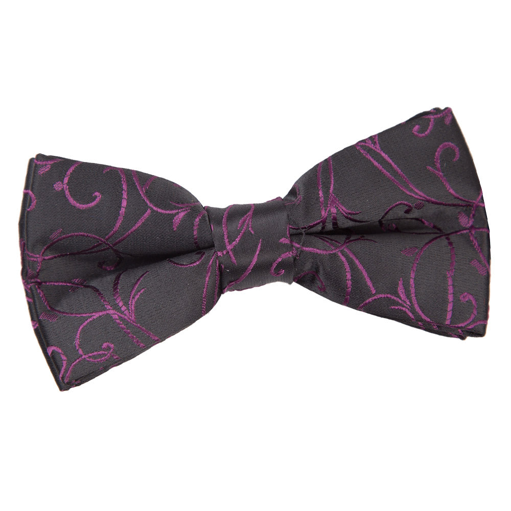 Black and Purple Swirl Pre Tied Bow Tie