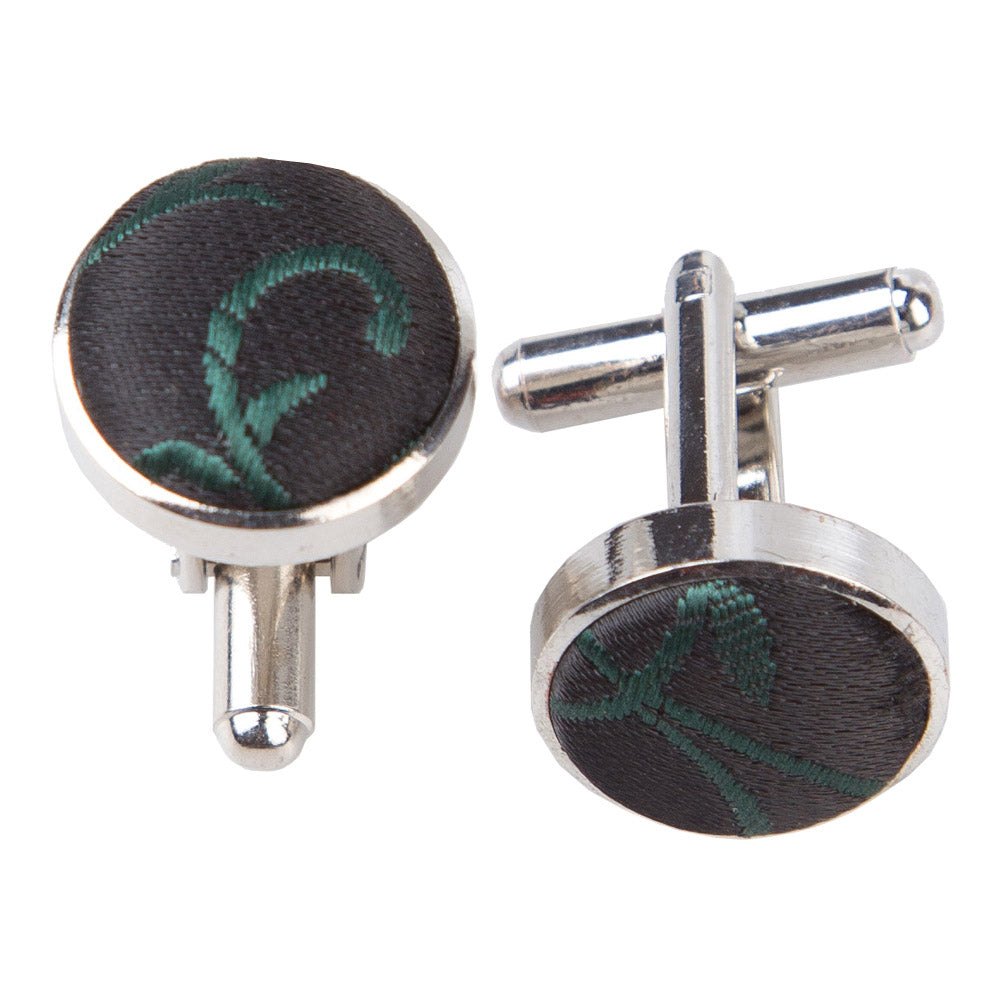 Black and Green Swirl Cufflinks