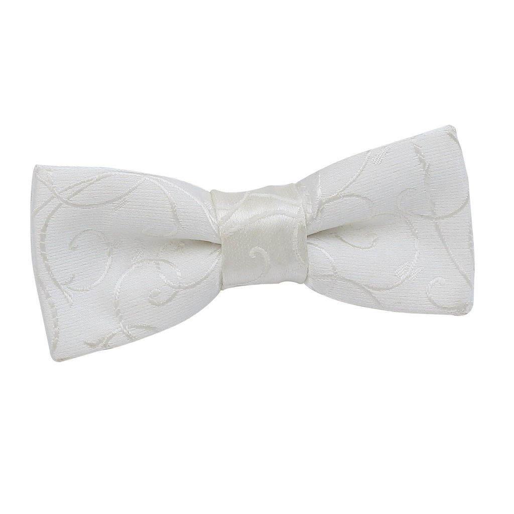 Boys Ivory Swirl Pre Tied Bow Tie