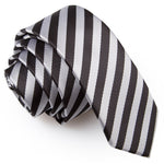 Thin Stripe Skinny Tie - White and Teal - Well Dapper