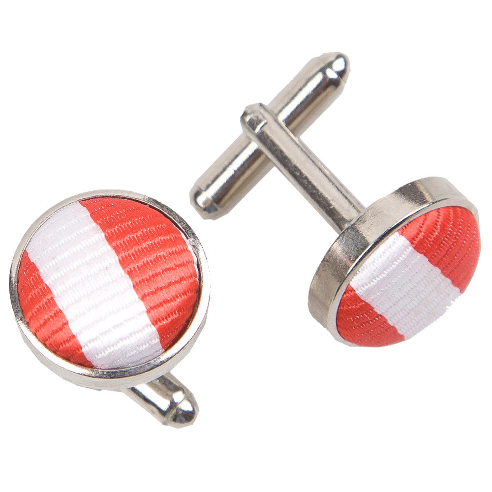 Thin Stripe Cufflinks - White and Royal Blue - Well Dapper