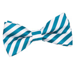 Thin Stripe Pre-Tied Bow Tie - Black and Grey - Well Dapper